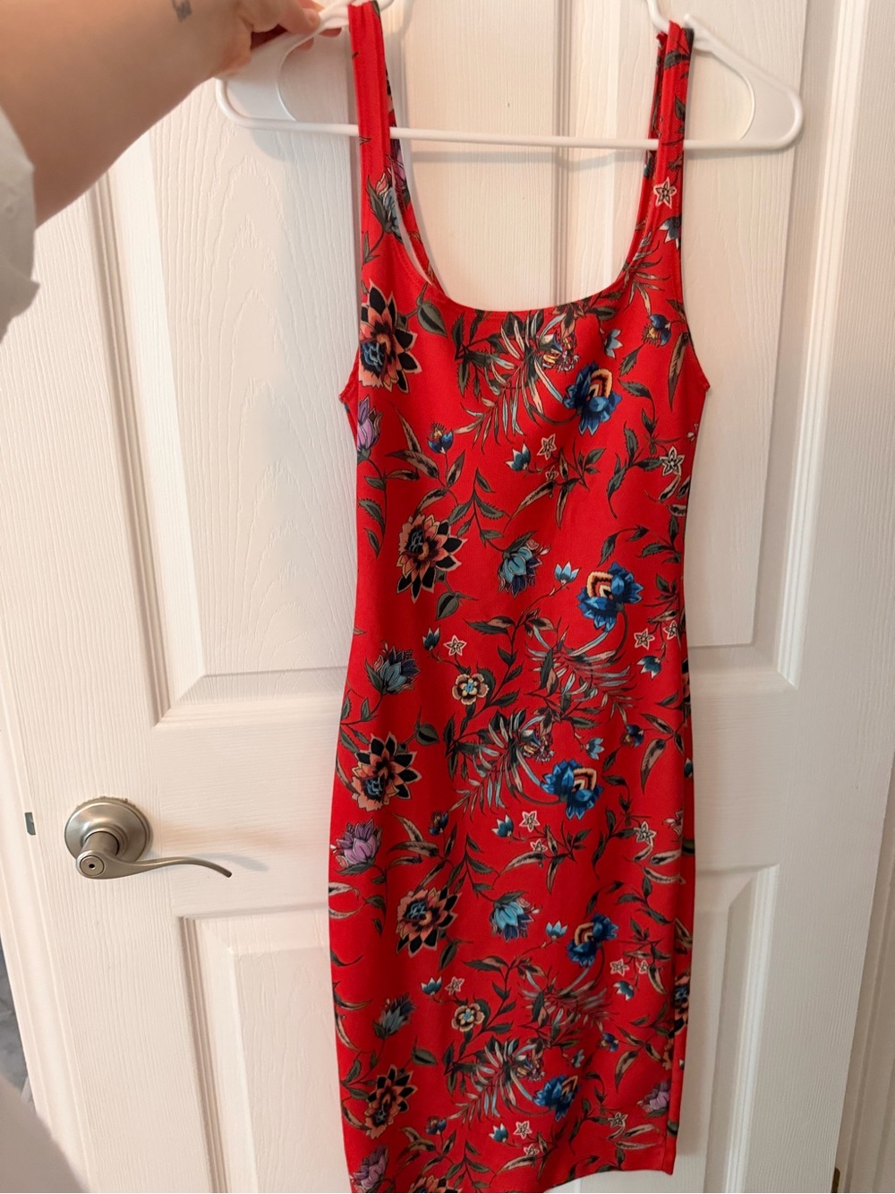 Zara Trafaluc Red Floral Bodycon Mini Dress | Small